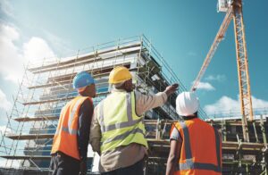 VCA certificering in 2026 - Alles wat bedrijven moeten weten - Projectleider overlegt met bouwvakkers op bouwplaats - Opleidingscentrum Westpoort